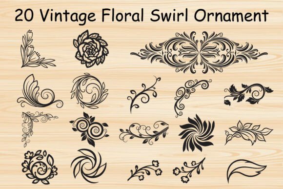Download Vintage Floral Swirl Ornament - Floral Collection