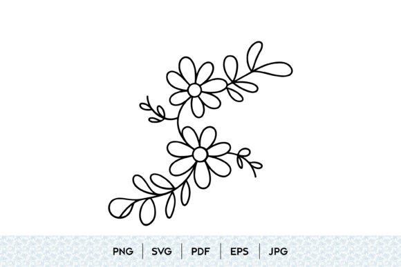 Download Minimal Floral Branch Line Art SVG - Floral Collection