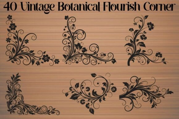 Download Vintage Botanical Flourish Corner - Botanical Collection