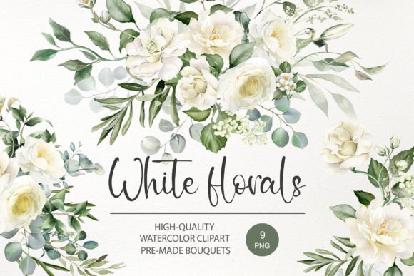 Download Watercolor White Rose Flower Clipart PNG - Flower Collection