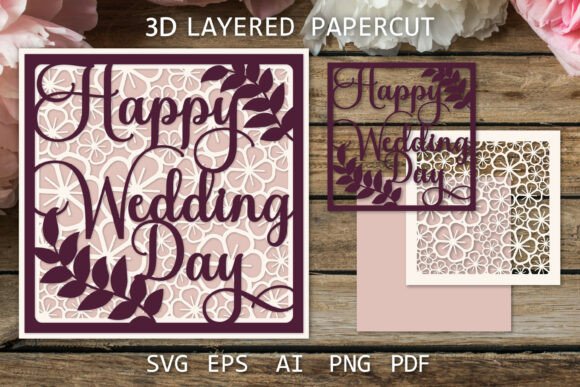 Download Wedding Card SVG, Paper Cut Wedding Card - Premium Resources