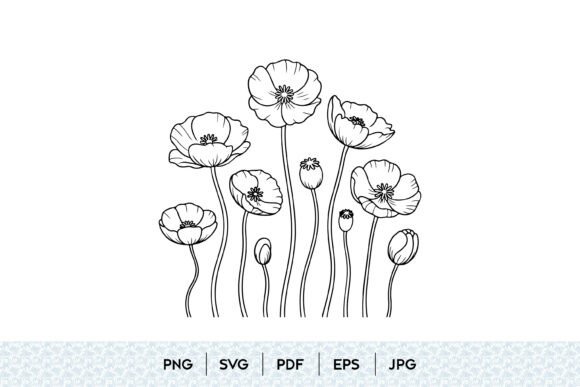 Download Poppy Flower Bouquet SVG - Flower Collection