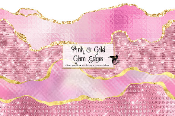 Download Pink and Gold Glam Edges Clipart - Gold Collection